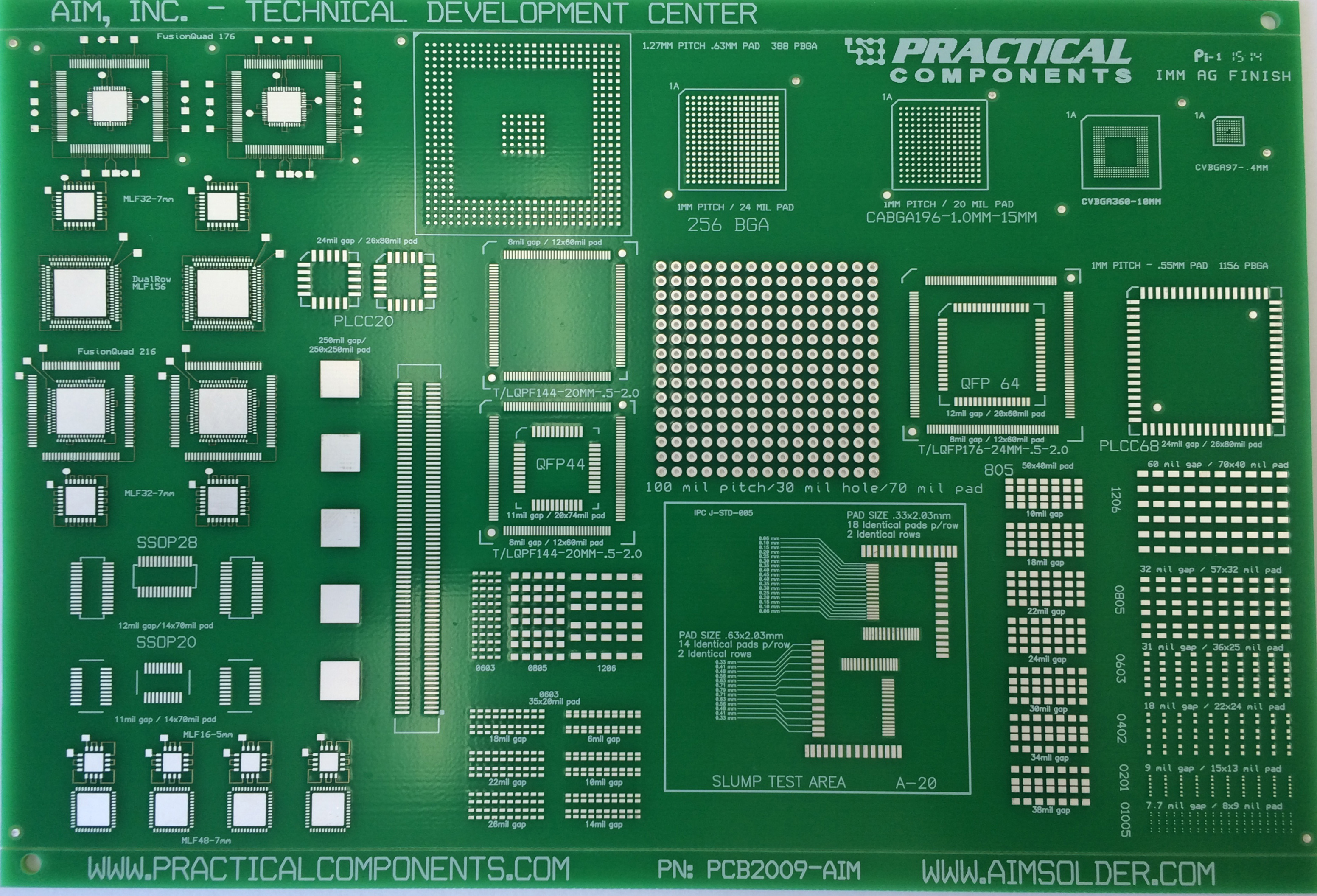 PC2009 Rev A AIM Solder Print Test Board and Kit